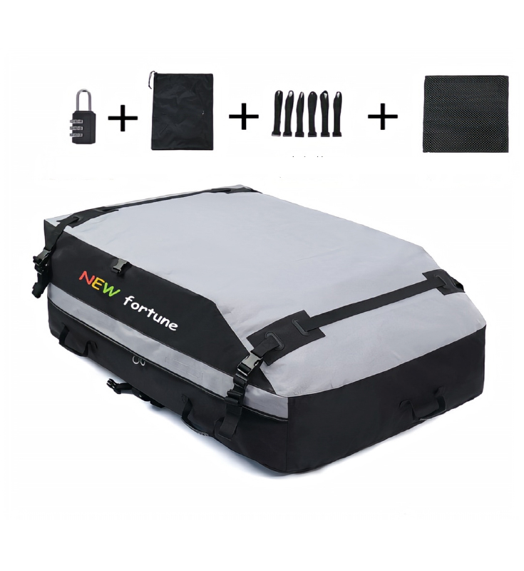 FO-21 Sac de toit de voiture étanche de 15 pieds cubes, porte-bagages pour activités de plein air